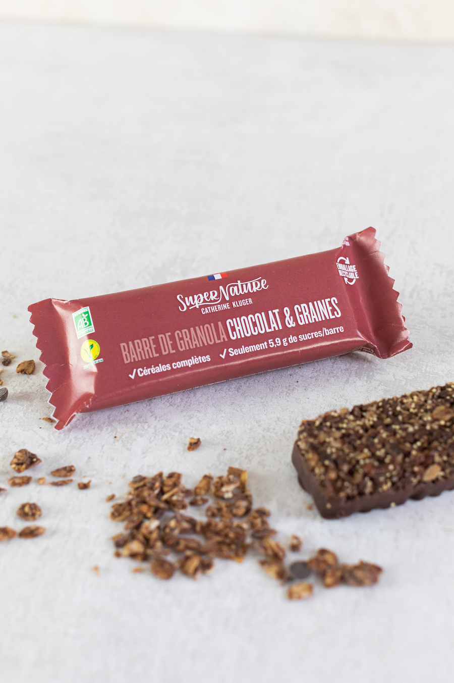 PACK de 10 Barres de Granola BIO Chocolat & Graines - 10 X 40 g